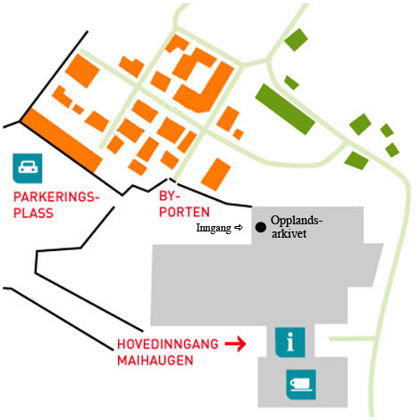 Kart over Byavdelingen på Maihaugen