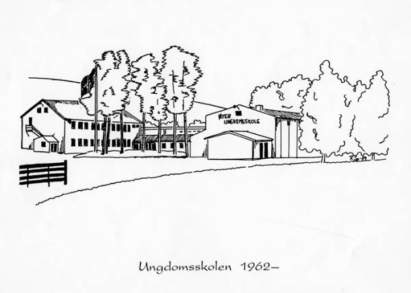 Øyer Ungdomsskole fra 1962 (Tegning: Øyer kommune)