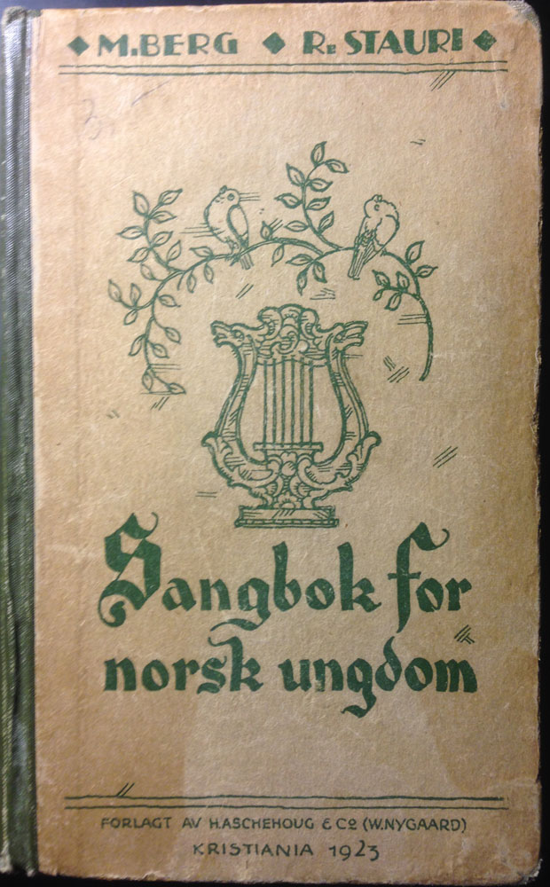Sangbok for norsk ungdom frå 1923.