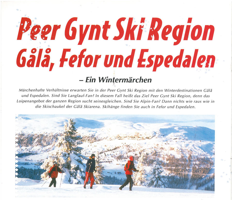 Utdrag fra tysk presentasjon av Peer Gynt Skiregion